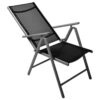 VCM Klappsessel 4er Set schwarz Aluminium B/H/T: ca. 56x105x65 cm – Bild 4