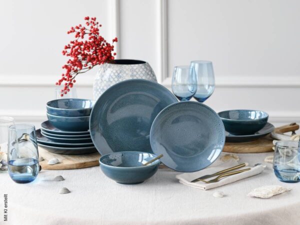CreaTable Tafelservice Reactive BLUE petrol Keramik CreaTable Tafelservice Reactive BLUE petrol Keramik – Bild 3