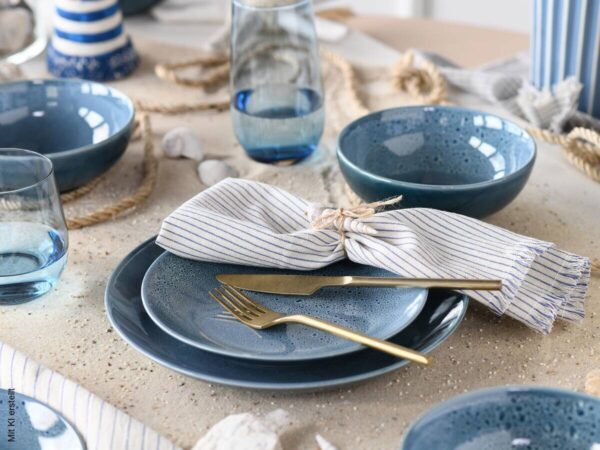 CreaTable Tafelservice Reactive BLUE petrol Keramik CreaTable Tafelservice Reactive BLUE petrol Keramik – Bild 4