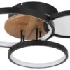GLOBO Deckenleuchte SID 67273-30 schwarz Opal braun Metall Kunststoff MDF B/H/L: ca. 38x10,5x40 cm – Bild 2