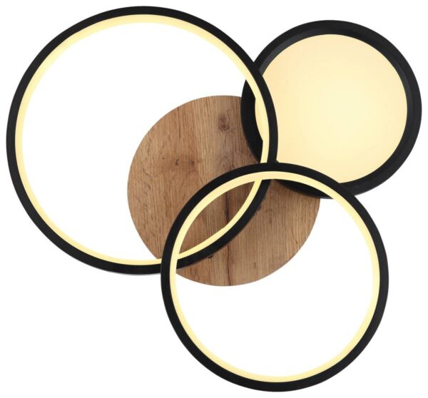 GLOBO Deckenleuchte SID 67273-30 schwarz Opal braun Metall Kunststoff MDF B/H/L: ca. 38x10,5x40 cm – Bild 3