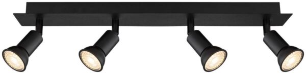 GLOBO Spotbalken 57998-4 schwarz Metall B/H/L: ca. 6x9x50 cm 4 Brennstellen – Bild 3