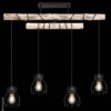 GLOBO Deckenleuchte Mina schwarz natur Metall Holz B/H/T: ca. 90x100x14 cm E27 4 Brennstellen – Bild 4