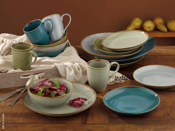 CreaTable Kombiservice NATURE COLLECTION multicolor Steingut 16 tlg. – Bild 3