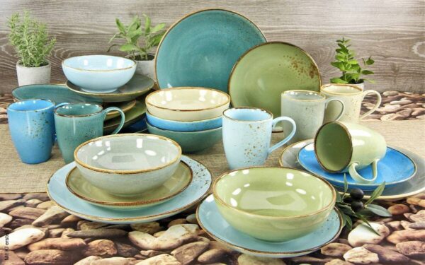 CreaTable Kombiservice NATURE COLLECTION multicolor Steingut 16 tlg. – Bild 4
