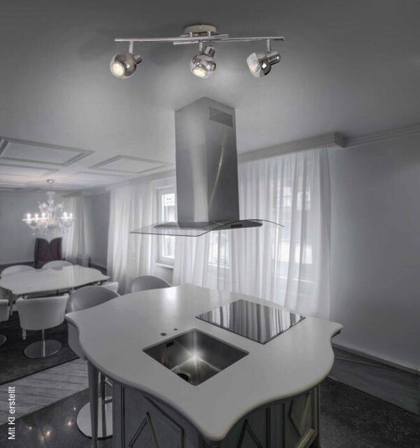 Näve Leuchten LED-Wand- Deckenleuchten NV1117642 Chrom Glas B/H/T: ca. 55x8x14 cm 3 Brennstellen Näve Leuchten LED-Wand- Deckenleuchten NV1117642 Chrom Glas B/H/T: ca. 55x8x14 cm 3 Brennstellen – Bild 2