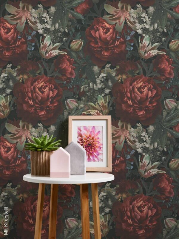 Vliestapete Floral schwarz bunt B/L: ca. 53x1005 cm Vliestapete Floral schwarz bunt B/L: ca. 53x1005 cm – Bild 3