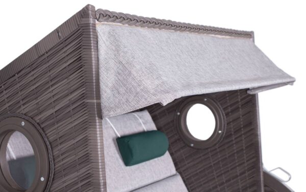 deVries Strandkorb PURE Wave XL grey Des. 484 grau Kunststoff B/H/T: ca. 140x160x80 cm – Bild 3