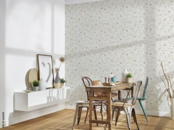 Vliestapete Blumen creme bunt B/L: ca. 53x1005 cm – Bild 3