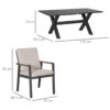 Outsunny Gartensitzgruppe grau Aluminium B/H/L: ca. 93x73x175 cm – Bild 2