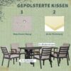 Outsunny Gartensitzgruppe grau Aluminium B/H/L: ca. 93x73x175 cm – Bild 5