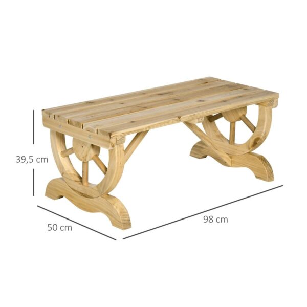 Outsunny Sitzbank natur Holz B/H/L: ca. 50x40x98 cm – Bild 2