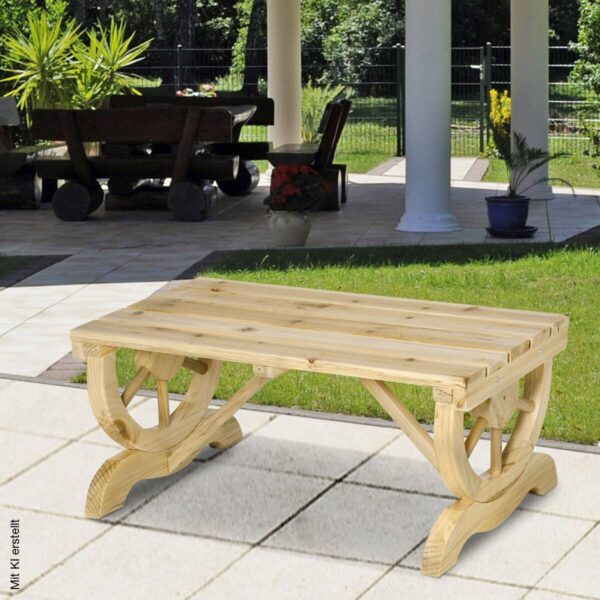 Outsunny Sitzbank natur Holz B/H/L: ca. 50x40x98 cm – Bild 5