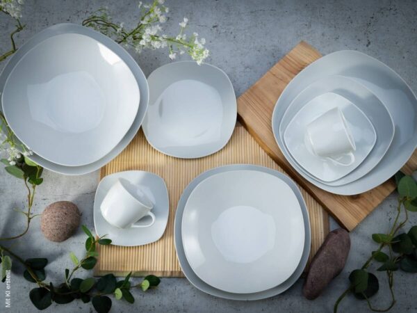 CreaTable Kombiservice Square weiß Porzellan 30 tlg. – Bild 2