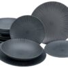 CreaTable Tafelservice Vesuvio schwarz Steinzeug 12 tlg. – Bild 3