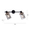 Just Light Spot Pasqual schwarz Rauch Metall Glas B/H/L: ca. 24x30x64 cm E27 2 Brennstellen – Bild 2
