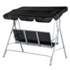 Outsunny Hollywoodschaukel schwarz Metall B/H/L: ca. 110x153x170 cm – Bild 3
