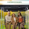 Outsunny Hollywoodschaukel schwarz Metall B/H/L: ca. 110x153x170 cm – Bild 5