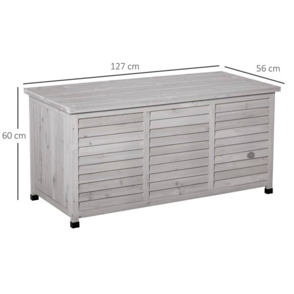 Outsunny Gartentruhe mit Stauraum grau Holz B/H/L: ca. 56x60x127 cm Outsunny Gartentruhe mit Stauraum grau Holz B/H/L: ca. 56x60x127 cm – Bild 2