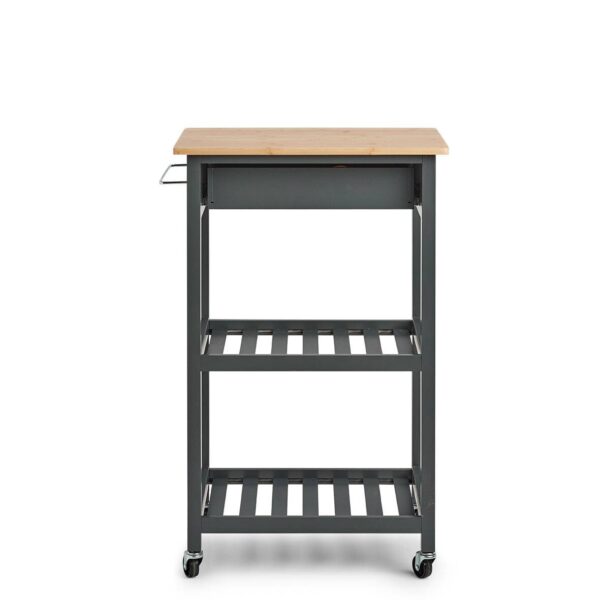 Zeller Küchenrollwagen grau MDF B/H/L: ca. 40x93x58 cm – Bild 2