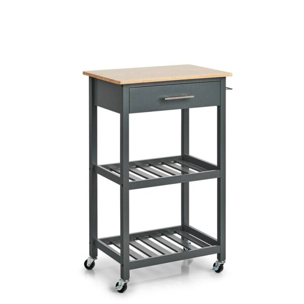 Zeller Küchenrollwagen grau MDF B/H/L: ca. 40x93x58 cm – Bild 5