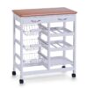 Zeller Küchenrollwagen weiß Bambus B/H/L: ca. 36x76x66 cm – Bild 2