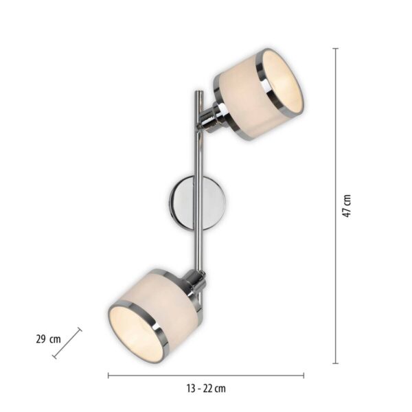 Just Light Spot Accor Chrom weiß Kunststoff B/H/L: ca. 29x22x47 cm E14 2 Brennstellen – Bild 3