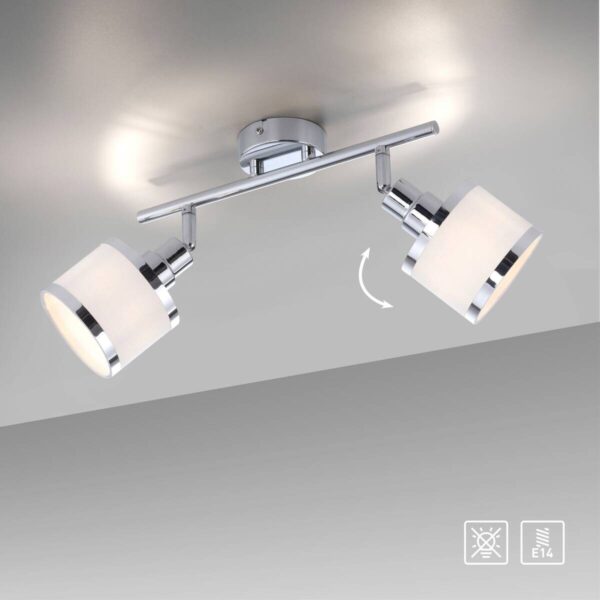 Just Light Spot Accor Chrom weiß Kunststoff B/H/L: ca. 29x22x47 cm E14 2 Brennstellen – Bild 4