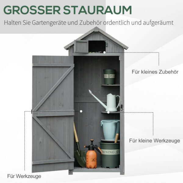 Outsunny Gartenhaus grau B/H/L: ca. 54x179x77 cm Outsunny Gartenhaus grau B/H/L: ca. 54x179x77 cm – Bild 5