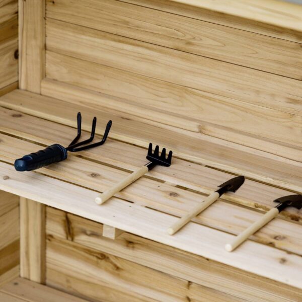 Outsunny Gartenschrank natur Holz B/H/T: ca. 83x92x40 cm – Bild 3