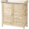 Outsunny Gartenschrank natur Holz B/H/T: ca. 83x92x40 cm – Bild 4
