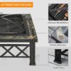 Outsunny Feuerschale schwarz Schiefer B/H/T: ca. 76x47x76 cm – Bild 2