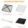 Outsunny Feuerschale schwarz Schiefer B/H/T: ca. 76x47x76 cm – Bild 4