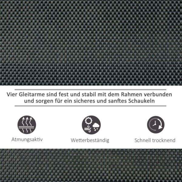 Outsunny Schaukelbank schwarz Metall B/H/L: ca. 75x85x151 cm Outsunny Schaukelbank schwarz Metall B/H/L: ca. 75x85x151 cm – Bild 2