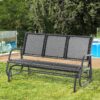 Outsunny Schaukelbank schwarz Metall B/H/L: ca. 75x85x151 cm Outsunny Schaukelbank schwarz Metall B/H/L: ca. 75x85x151 cm – Bild 4