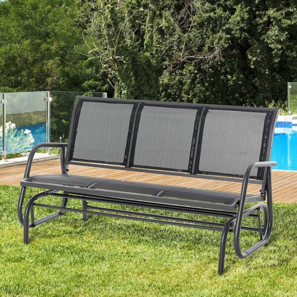 Outsunny Schaukelbank schwarz Metall B/H/L: ca. 75x85x151 cm Outsunny Schaukelbank schwarz Metall B/H/L: ca. 75x85x151 cm – Bild 4