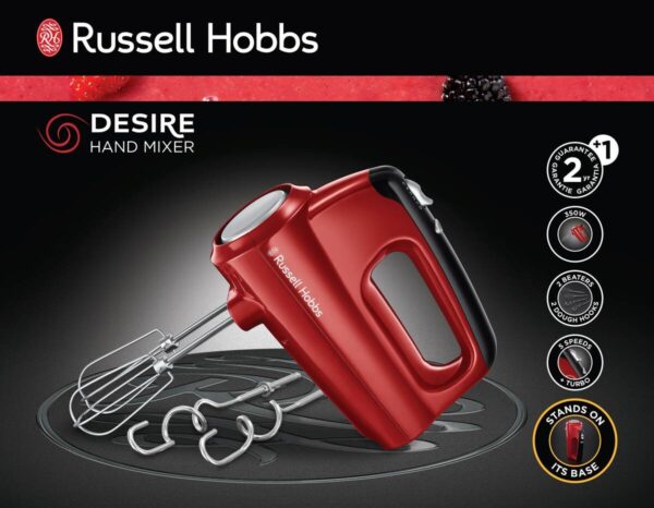 Russell Hobbs Handmixer 24670-56 rot schwarz Kunststoff B/H/L: ca. 8,5x15,9x19,6 cm – Bild 3