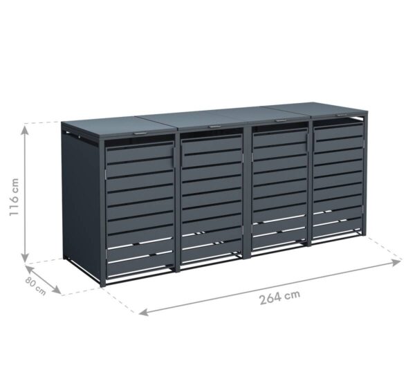 Westmann Mülltonnenbox4-fach Kubus – Bild 2