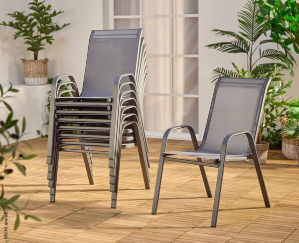 POCOline Gartenstühle Malta anthrazit Stahl B/H/L: ca. 55x93x74 cm – Bild 3