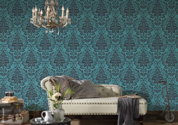 A.S.Creation Vliestapete Attractive Barock türkis grau B/L: ca. 53x1005 cm – Bild 2