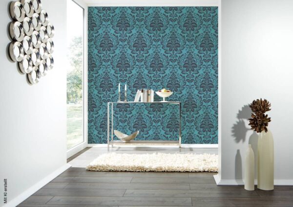 A.S.Creation Vliestapete Attractive Barock türkis grau B/L: ca. 53x1005 cm – Bild 4