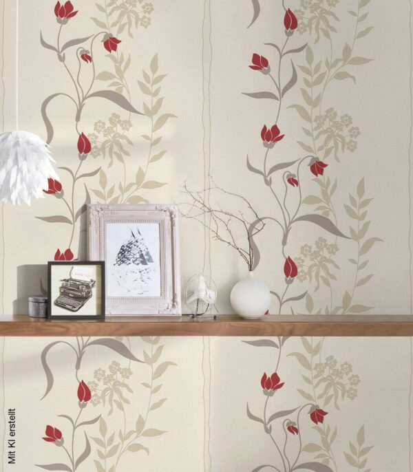 Livingwalls Vliestapete Best of Vlies Floral creme B/L: ca. 53x1005 cm – Bild 2