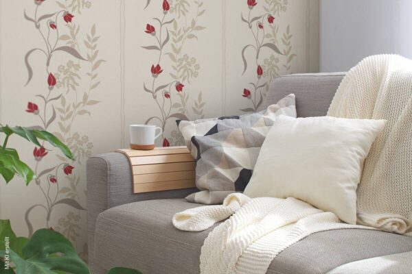 Livingwalls Vliestapete Best of Vlies Floral creme B/L: ca. 53x1005 cm – Bild 3