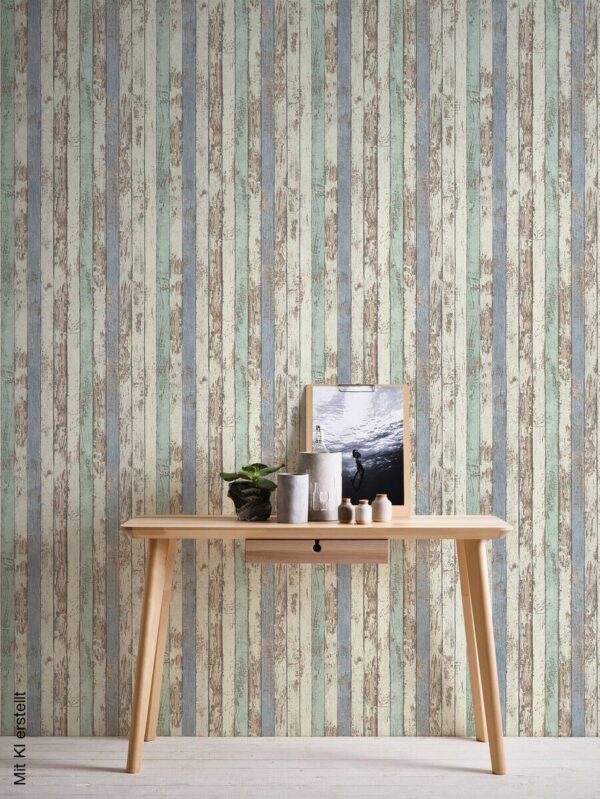 A.S.Creation Vliestapete Elements Holzoptik blau B/L: ca. 53x1005 cm – Bild 3