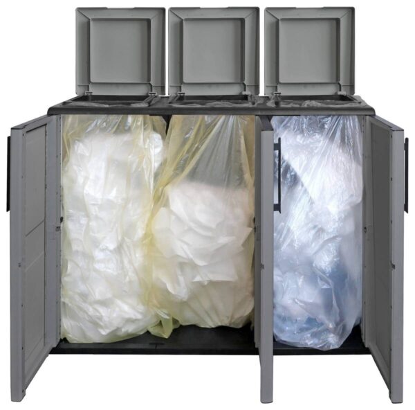 ArtPlast Mülltrennungsschrank Free grau Kunststoff B/H/T: ca. 102x84x37 cm – Bild 2