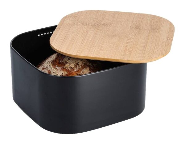 Zeller Brotkasten schwarz Stahl B/H/L: ca. 27x15x27 cm – Bild 2