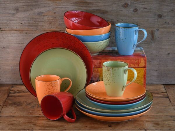 CreaTable Kombiservice NATURE bunt Steinzeug 16 tlg. – Bild 4
