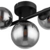GLOBO Deckenleuchte Riha schwarz Metall Rauchglas B/H: ca. 20,8x28,3 cm 3 Brennstellen – Bild 3