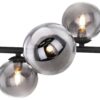 GLOBO Deckenleuchte Riha schwarz Metall Rauchglas B/H: ca. 20,8x28,3 cm 3 Brennstellen – Bild 5