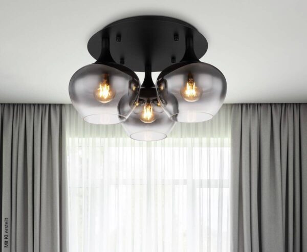 GLOBO Deckenleuchte Maxy B/H/L: ca. 45x35x41 cm E27 3 Brennstellen – Bild 2